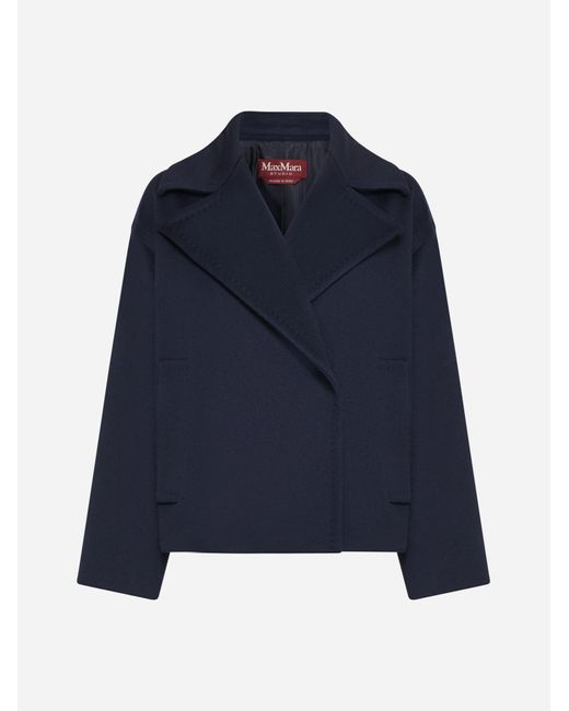 Max Mara Blue Cabala Wool Peacoat