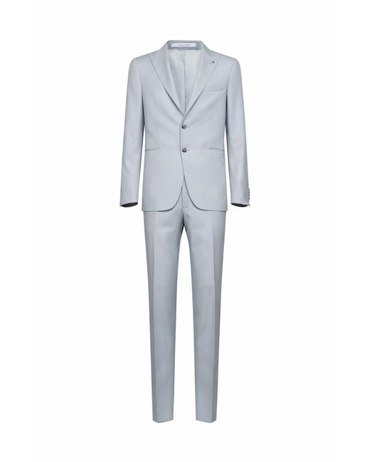 Tagliatore Blue Single-Breasted Suit Bruce Pearl Virgin Wool for men