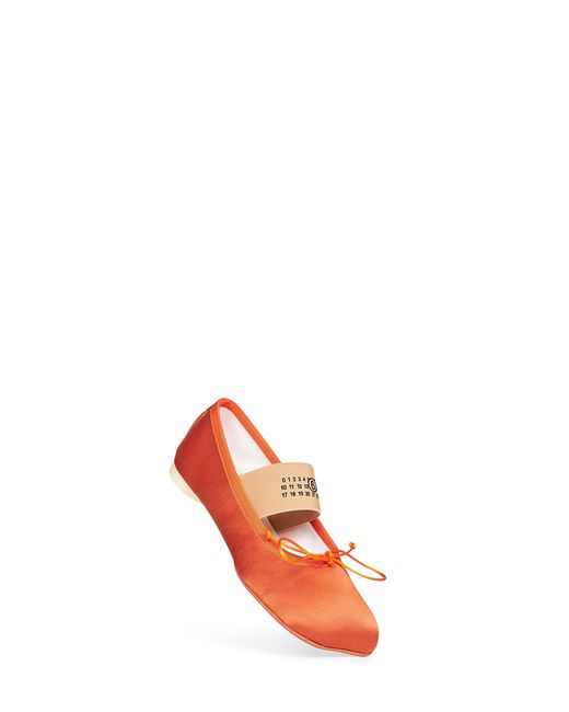 MM6 by Maison Margiela Blue Satin Anatomic Numeric Ballet Flats