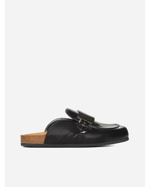 JW Anderson Gourmet Leather Loafer Mules in Black for Men | Lyst