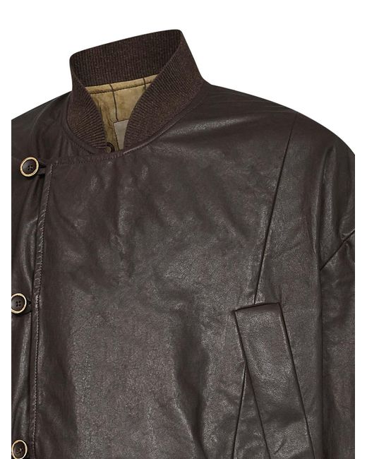 Uma Wang Brown Calf Leather Jovan Bomber Jacket for men