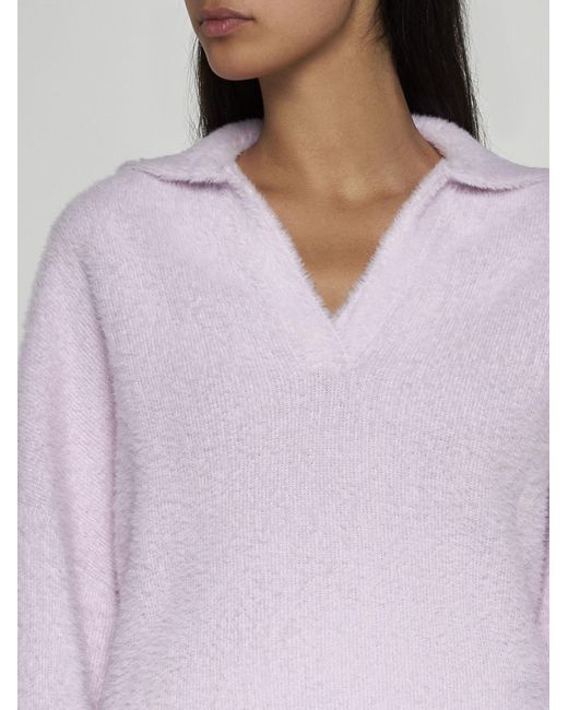 Stine Goya Purple Naia Fluffy Knit Sweater