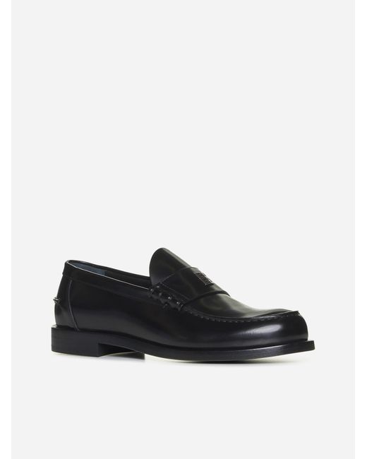 Givenchy Black 4g Plaque Leather Loafers for men