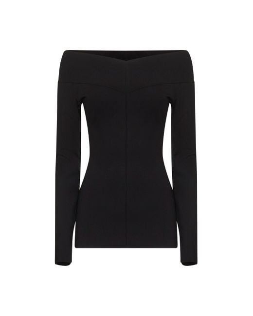 Stella McCartney Black Viscose Blend Off-The-Shoulder Top