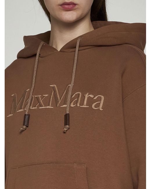 Max Mara Brown Agre Logo Cotton Hoodie