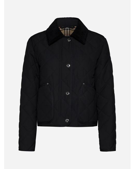 Burberry Black Lanford Quilted Fabric Jacket