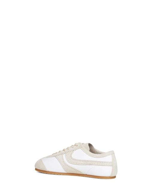 Dries Van Noten White Nappa Leather Sneakers With Suede Details