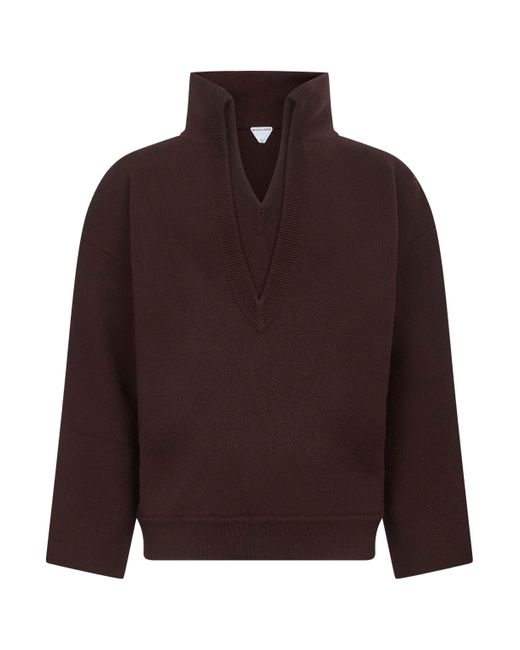 Bottega Veneta Brown Ebony Compact Wool Sweater for men