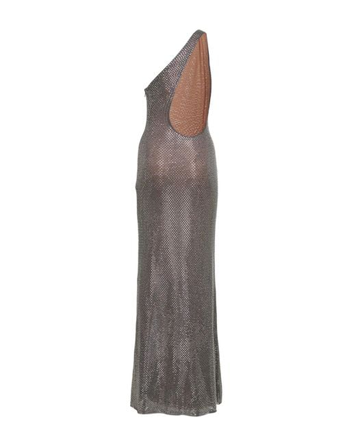 Self-Portrait Multicolor Self Portrait Rhinestone One-Shoulder Maxi Dress