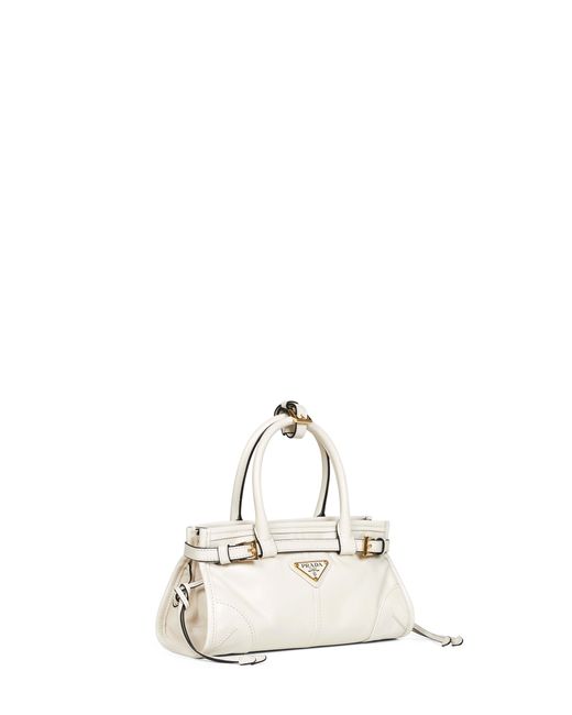 Borsa A Mano Prada Bonnie Mini Bianca di Prada in Natural