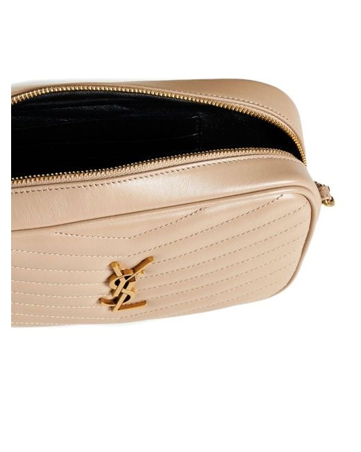 Saint Laurent Natural Ysl Logo Leather Camera Mini Bag