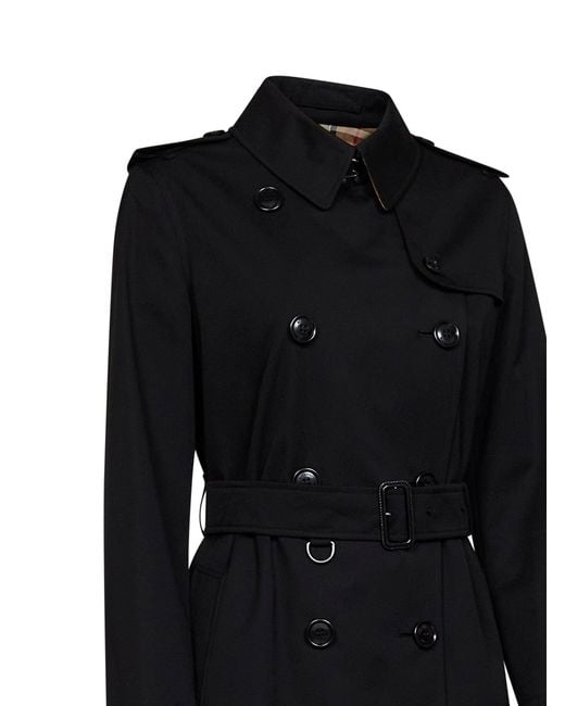 Burberry Black Heritage Kensington Long Trench Coat