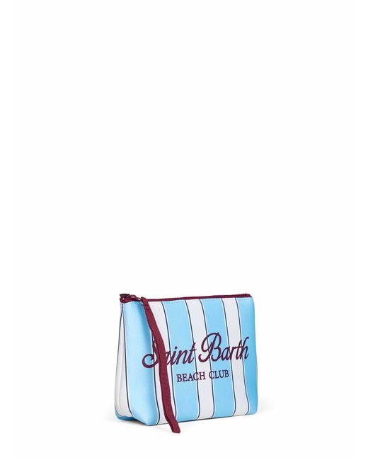Mc2 Saint Barth Blue Light And Aline Striped-Print Clutch Bag