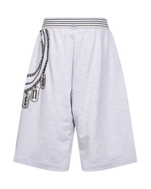 PDF Blue Printed Cotton Jersey Slouch Bermuda Shorts for men