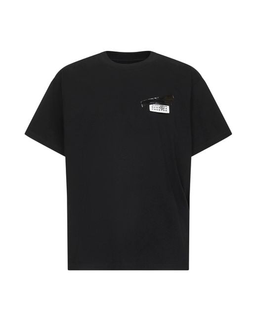MM6 by Maison Martin Margiela Black Jersey Trompe L'Oeil T-Shirt for men