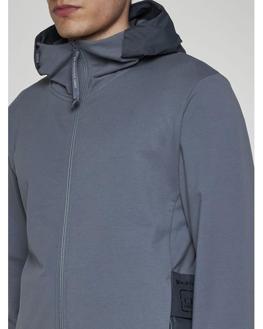 C P Company Blue Stretch Cotton Zip-up Hoodie for men