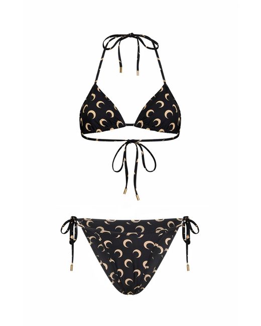 MARINE SERRE White Jersey Moon Bikini