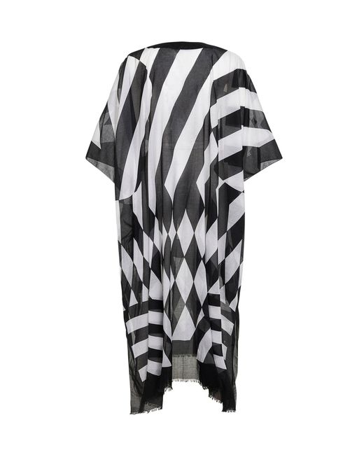 Dries Van Noten White Printed Cotton Long Kaftan