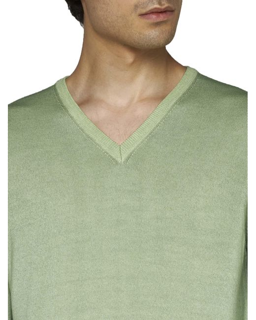 D 40 Green Virgin Wool Crew-Neck for men