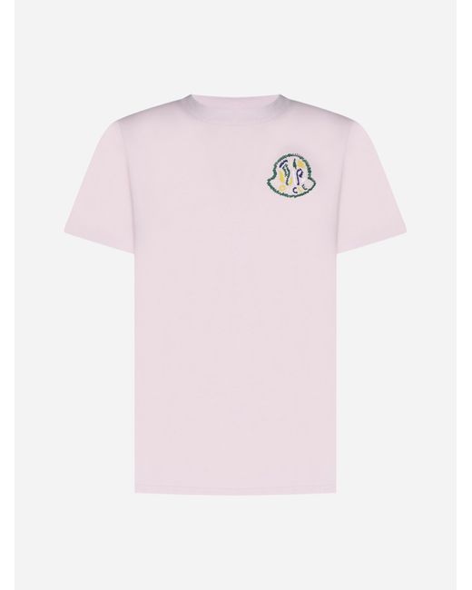 Moncler Pink Logo Cotton Shirt for men