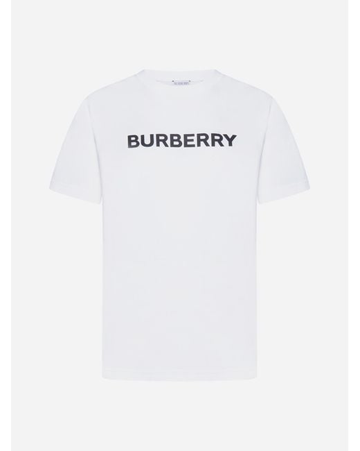 Burberry White Margot Logo Cotton T-shirt