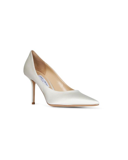 Jimmy Choo White Satin Love 85 Pumps