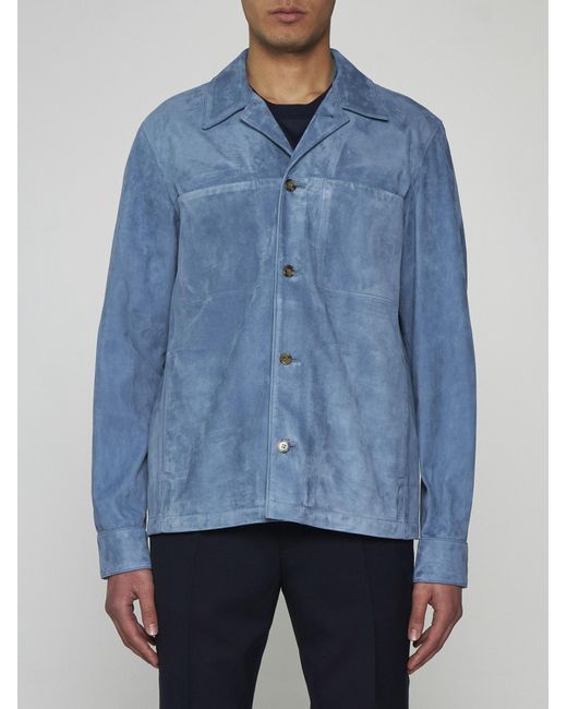 Paul Smith Blue Suede Shirt for men