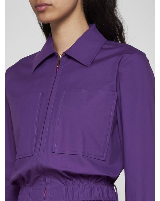 Blanca Vita Purple Abro Cotton-blend Dress
