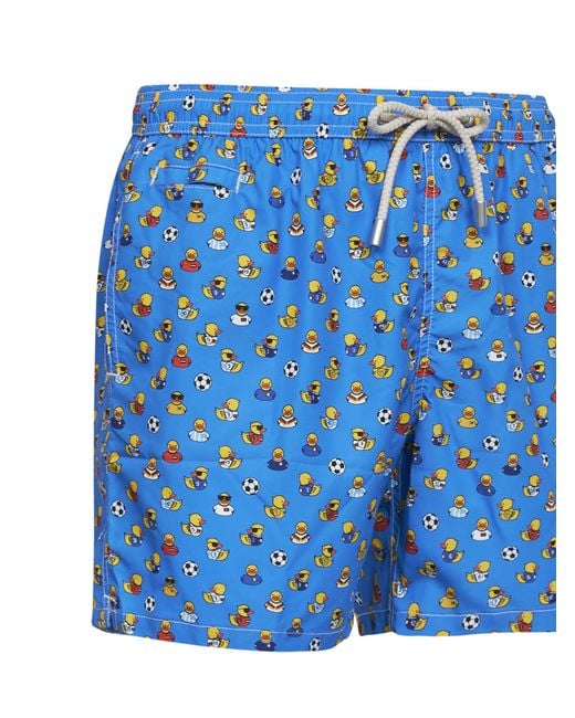 Mc2 Saint Barth Blue Swim Shorts Lighting for men