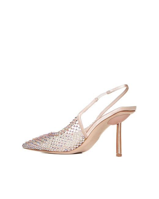 Le Silla White Sandals Embrace Lamé
