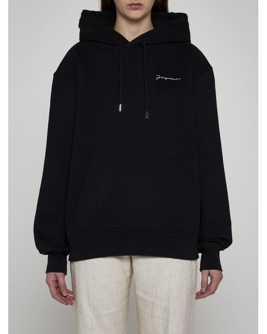 Jacquemus Blue Brode' Cotton Hoodie