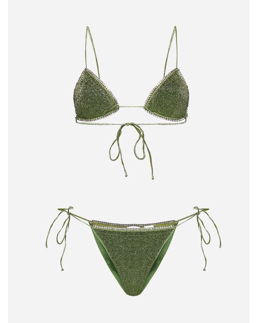 Oséree Lumiere Gem Lame' Bikini in Green | Lyst