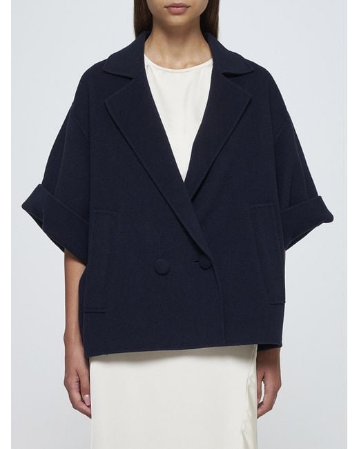 Weekend by Maxmara Blue Navarra Wool Short Coat