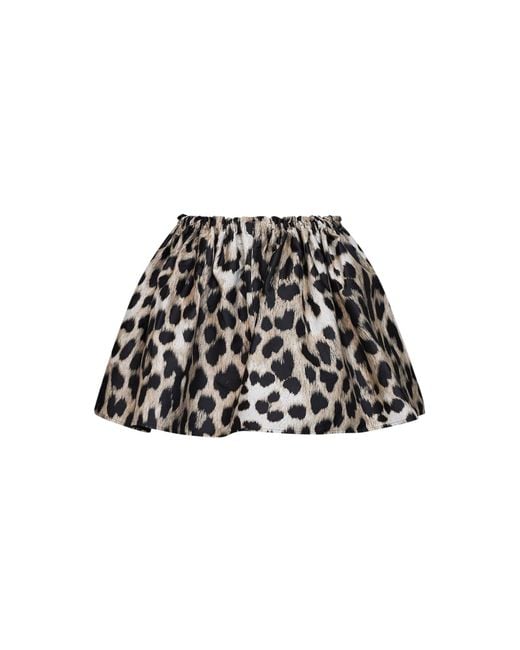 Givenchy Black Leopard Jacquard Flared Mini Skirt
