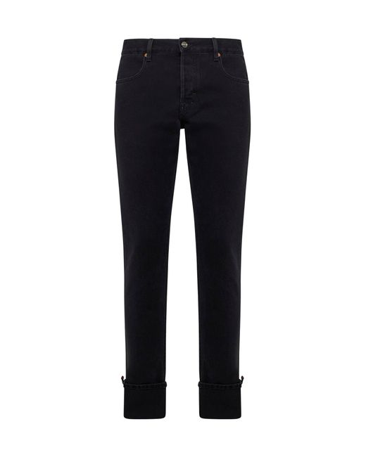 Gucci Blue Web Turn-Up Slim-Fit Jeans for men