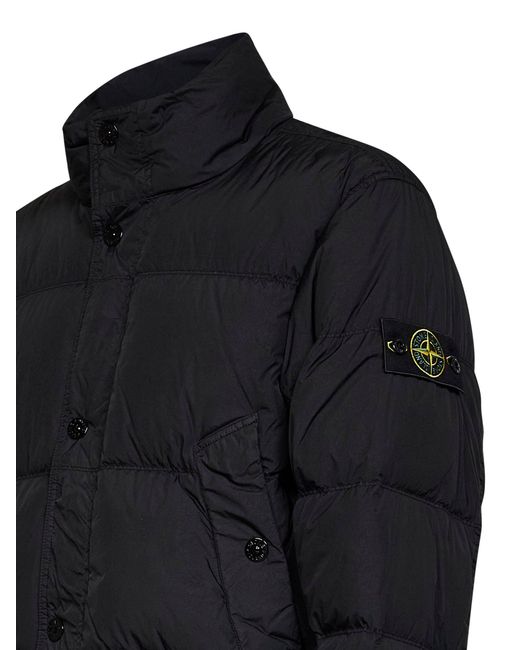 Stone Island Black Crinkle Reps Ny Down Jacket for men