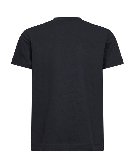 Burberry Black Cotton Check Patch T-Shirt for men