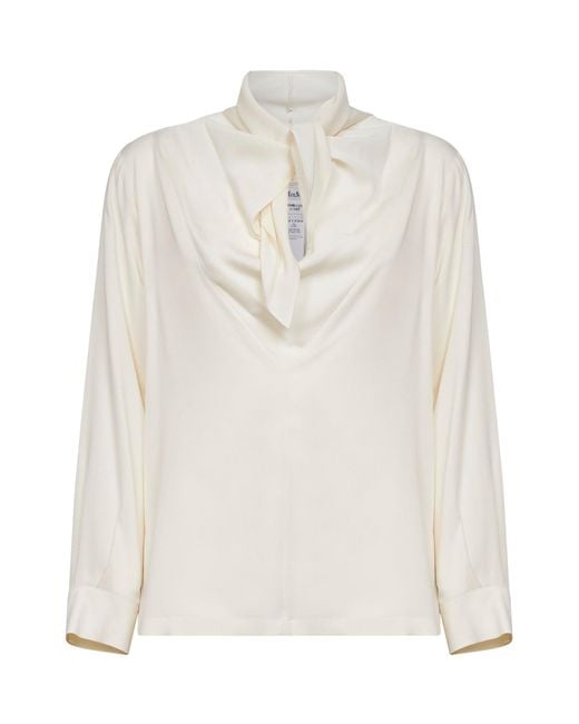 Max Mara White Silk Charmeuse Mxmbadia Blouse