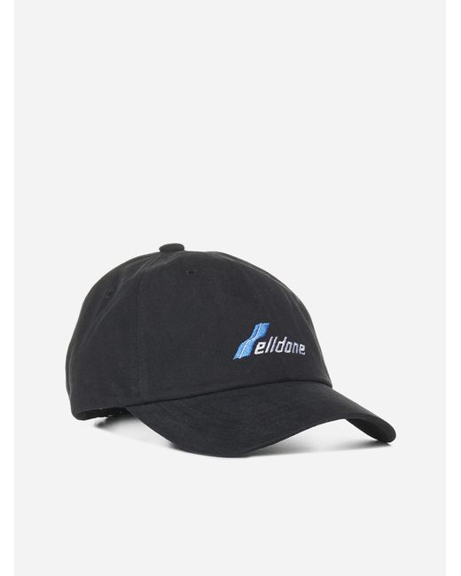 we11done Blue Logo Cotton Baseball Cap for men