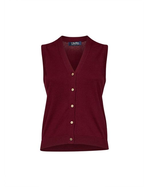 Max Mara Purple Burgundy Knit Smmsaggio Vest