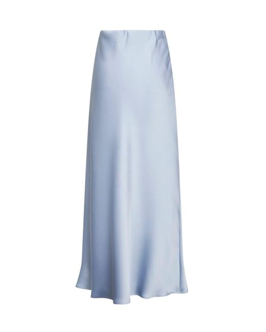 Blanca Vita Blue Powder Satin Gedila Long Bias Skirt