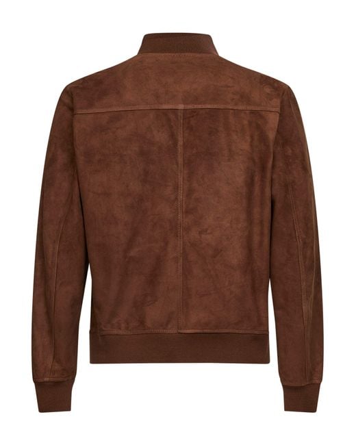Salvatore Santoro Brown Cookie Suede Bomber Jacket for men