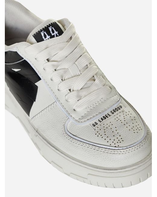 44 Label Group White Avril Faux Leather Sneakers for men