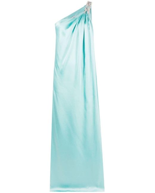 Stella McCartney Blue One-shoulder Chain-strap Gown