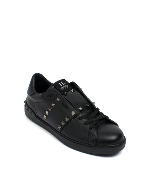 valentino rockstud black sneakers