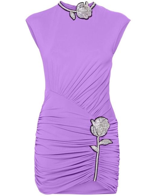 David Koma Purple Dress In Jersey