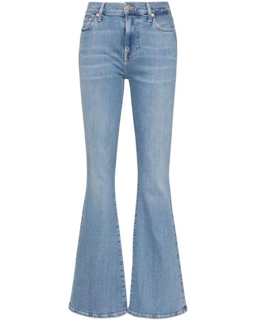 7 For All Mankind Blue High-waisted Jeans