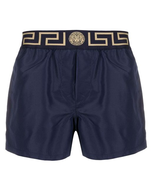 Versace Blue Logo Beach Shorts for men