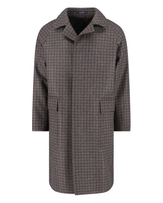 Cappotto A Quadri di Tagliatore in Gray da Uomo