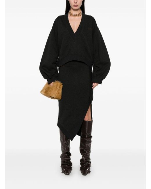 The Attico Black And Wrap Skirt